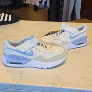 Nike Kids Air Max White and Light Blue Sneakers